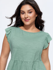 Cotton Open-Back Tie Lace T-Shirt