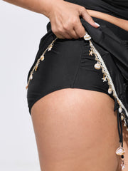 Seashell Detail Adjustable Coverage Swim Bottoms