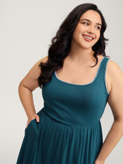 Embroidered Trim Cinched-Waist Stretchy Mini Dress
