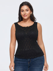 Textured Hollowed-Out Tank Top