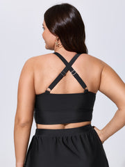 Hollowed-Out Seashell Detail Swim Top