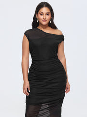 Sheer Stretchy Bodycon Fit Midi Dress