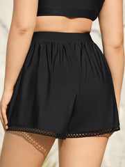 Spliced Webbed Pockets Swim Shorts