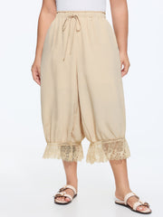 Supersoft Sheer Lace Ruffled Hem Pants