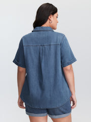 Supersoft Button-Down Denim Top