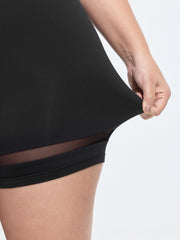 Mid-Rise Sheer Mesh Panel Leggings