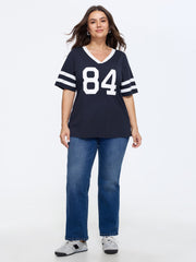 Cotton Graphic Print Color Contrast T-Shirt