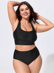 Back Cut-Out Scoop Neckline Swim Top