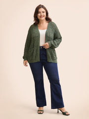 Textured Cable Knit Pocket Cardigan