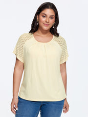 Sheer Lace Raglan Sleeve Knit Top