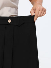 Waist Beaded Pleated Flowy Maxi Skirt