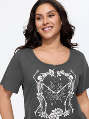 Cotton Sumerween Skull Print T-Shirt