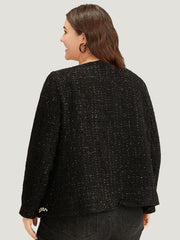 Pearl Tweed Beaded Texture Pocket Blazer