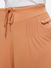 Stretchy Drawstring Waist Wide-Leg Pants