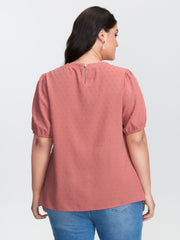 Textured Dots Pleated Blouse