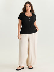 Cotton Scoop Neck Curvy-Fit T-Shirt