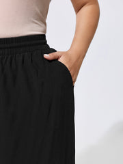 Lace Ruffled Hem Wide-Leg Pants