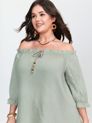 Ruffled Off-Shoulder Neckline Blouse
