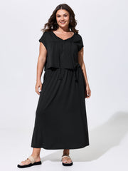 Supersoft Tassel Trim Neckline Knit Top
