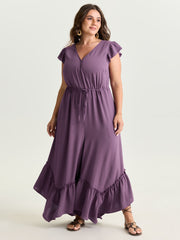 Ruffled Drawstring Waist Flowy Jumpsuit