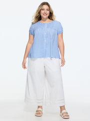 Striped Print Flowy Open-Front Shirt