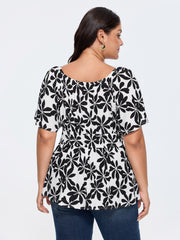 Floral Print Fit And Flare Blouse