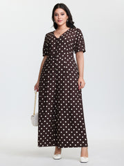Retro Polka Dots Button Jumpsuit