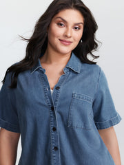 Supersoft Button-Down Denim Top