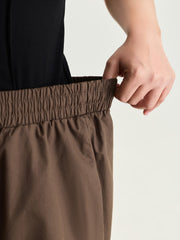 Cotton Drawstring Waist Capri Pants