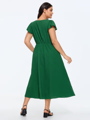 Sweetheart Neckline Button Detail Maxi Dress