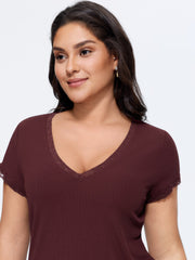 Stretchy V-Neck Fitted T-Shirt