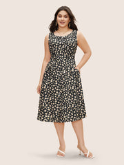 Collared Daisy Midi Dress