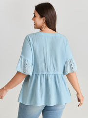 Cotton Ruffle Sleeve Babydoll T-Shirt