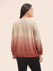 Gradient Dyeing Round Neck Sweatshirt