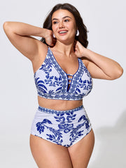 Sheer Pants Two-Piece Tropical Swim Bottoms