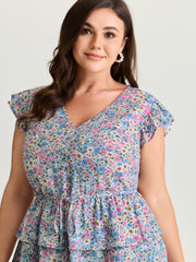 Floral Breeze Ruffled Layered Blouse