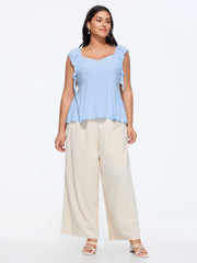 Shirred Back Fit And Flare Blouse