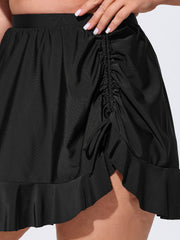 Adjustable Side Drawstring Ruffled Swim Bottoms