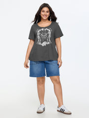 Cotton Sumerween Skull Print T-Shirt