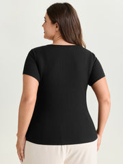 Cotton Scoop Neck Curvy-Fit T-Shirt