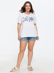 Supersoft Floral Turtle Print T-Shirt