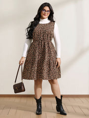 Floral Print Pockets Sleeveless Mini Dress