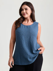 Cut-Out Textured Open Back Tank Top
