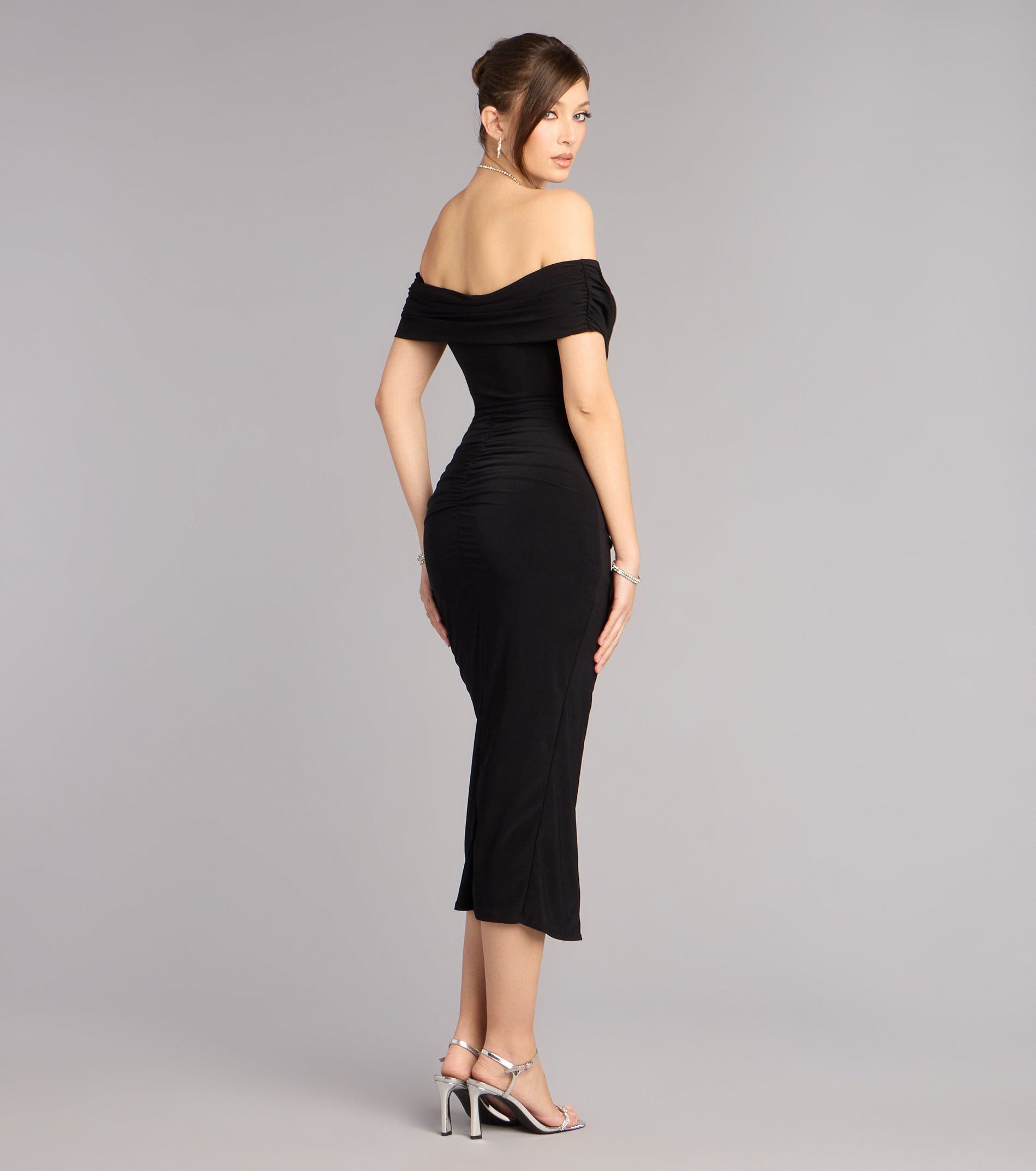 Karol Off-The-Shoulder Midi Formal Dress