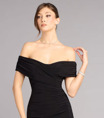 Karol Off-The-Shoulder Midi Formal Dress