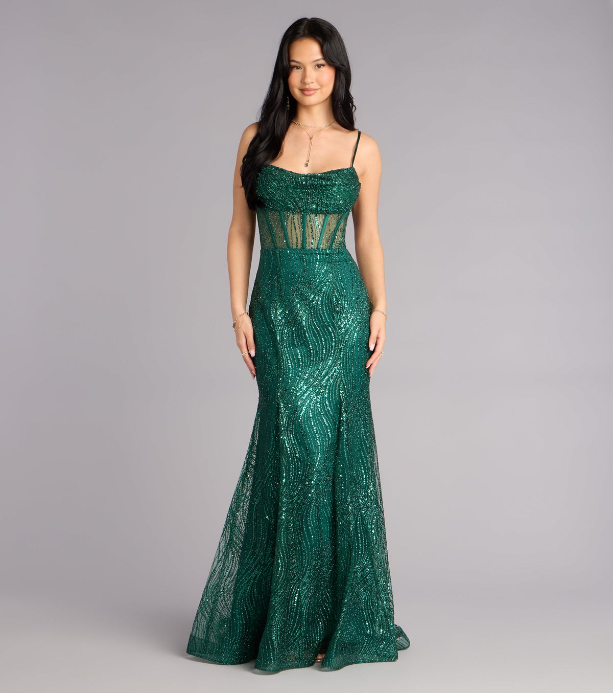 Phoebe Glitter Tulle Corset Formal Dress