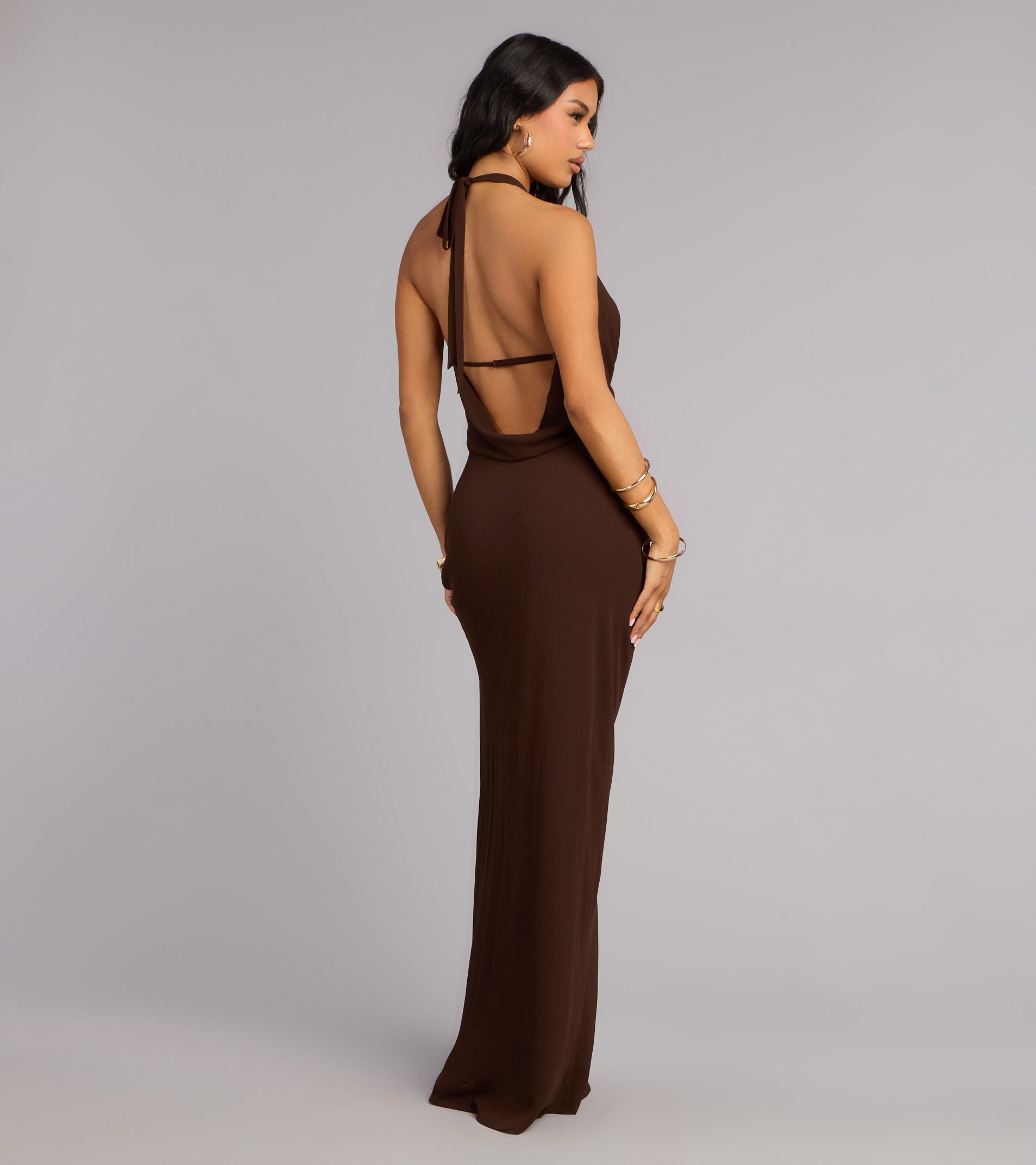 Hayley Chiffon Open Back Formal Dress