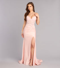 Elodie Sequin Beaded Corset Mermaid Dress