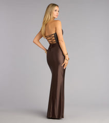 Marley Corset Mermaid Slit Formal Dress