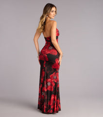 Mael Floral Rhinestone Mermaid Formal Dress